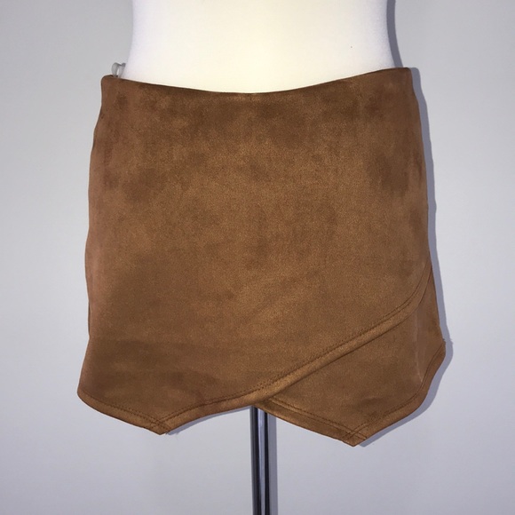 Blue Blush Envelope Skort Suede Brown - Picture 3 of 6